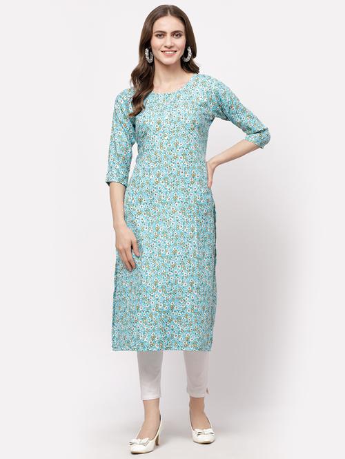 floral straight kurta - 18525446 - Very Small Image - 1