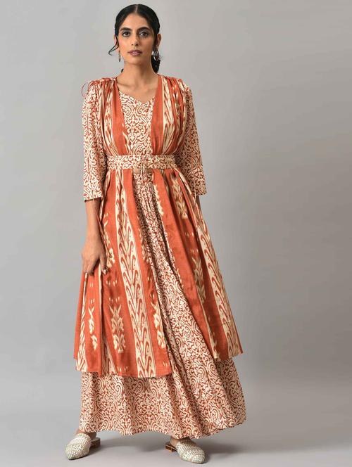 ikat top skirt with cape & belt - 18525460 - Very Small Image - 1
