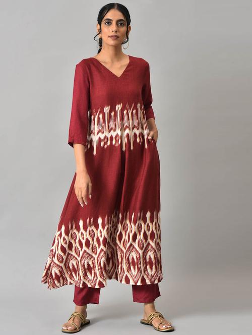ikat printed kurta pant set - 18525461 - Very Small Image - 1
