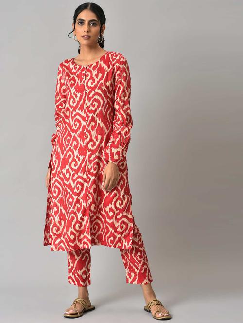 ikat print kurta pant set - 18525463 - Very Small Image - 1