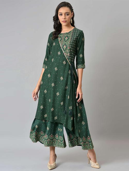 printed layered fusion jumpsuit - 18525948 - Very Small Image - 1