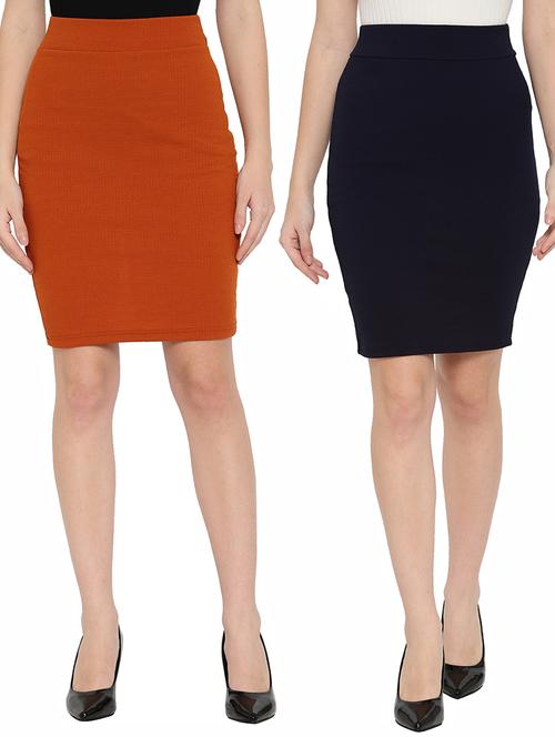pack of 2 solid bodycon skirt - 18526163 - Very Small Image - 1