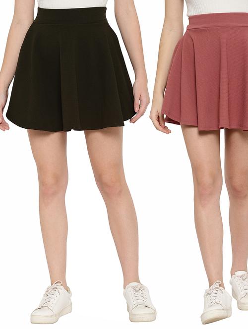 pack of 2 solid skater skirt - 18526184 - Very Small Image - 1