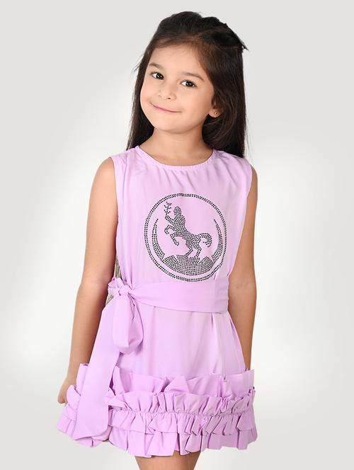 girls round neck sleeveless frock - 18527319 - Very Small Image - 1