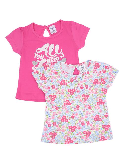 girls pack of 2 printed top - 18528213 - Very Small Image - 1