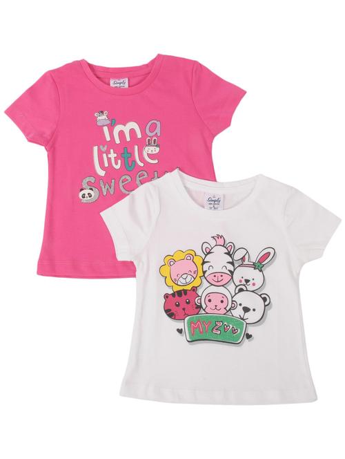 girls pack of 2 printed top - 18528222 - Very Small Image - 1