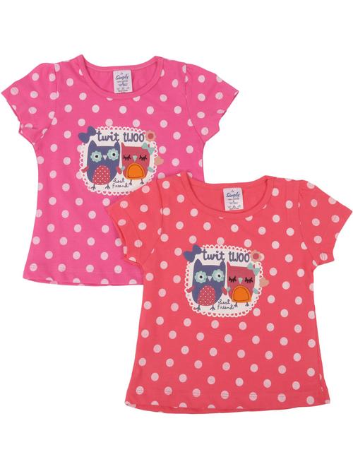 girls pack of 2 printed top - 18528226 - Very Small Image - 1