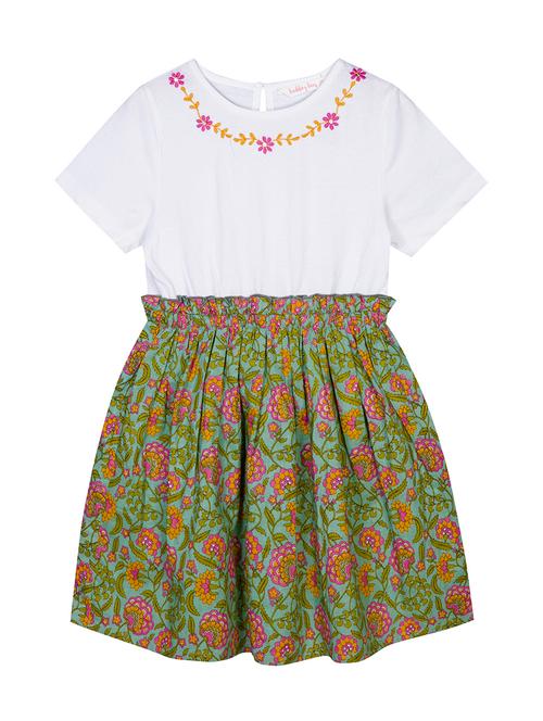 girls round neck short sleeves frock - 18528299 - Very Small Image - 1