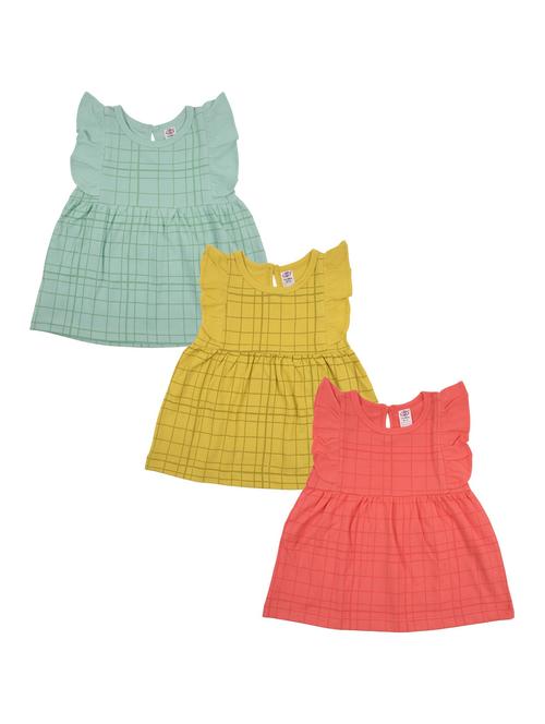 girls pack of 3 striped frock - 18528312 - Very Small Image - 1