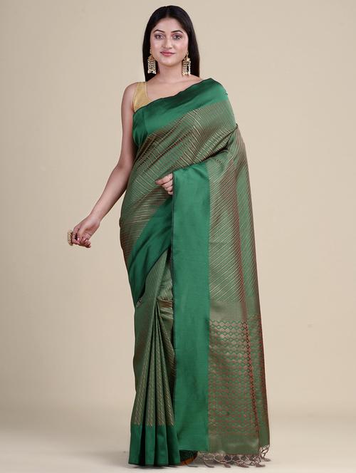self design zari work woven saree with blouse - 18528676 - Very Small Image - 1
