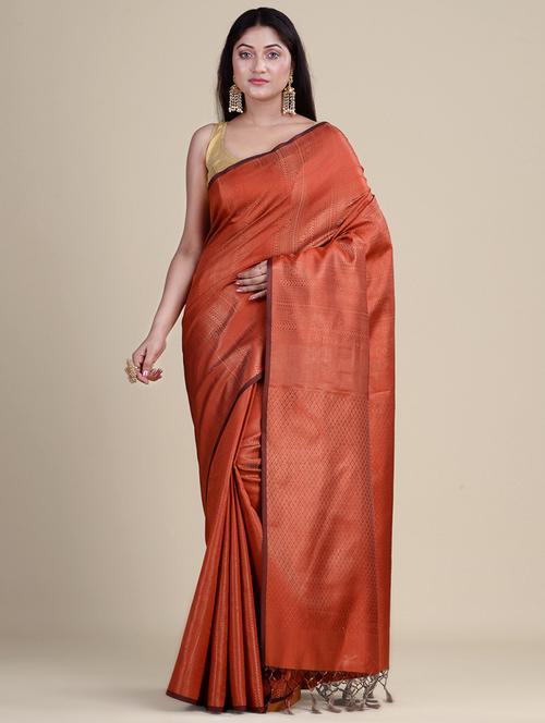 self design zari work woven saree with blouse - 18528685 - Very Small Image - 1