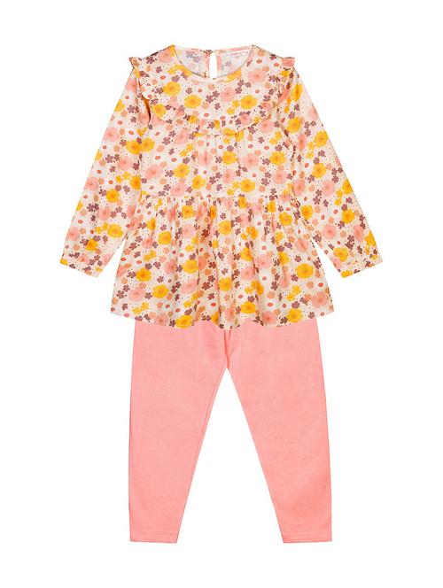 girls peach printed full length set - 18528872 - Very Small Image - 1