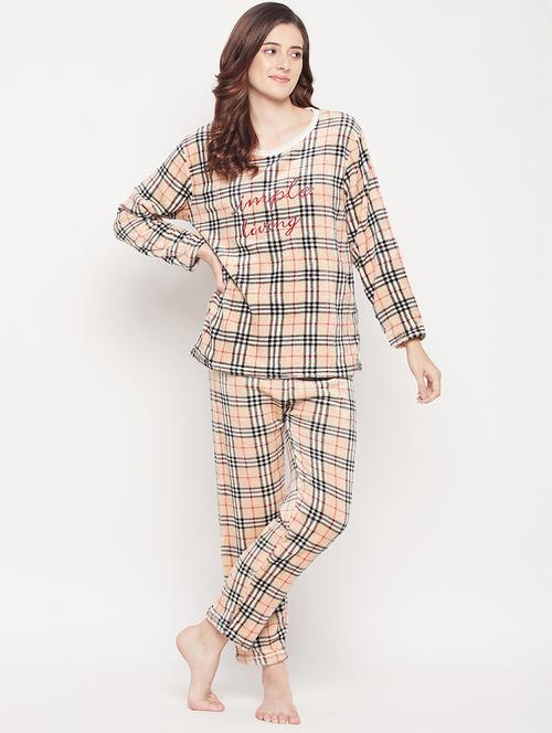checkered top and pyjama nightwear set - 18528978 - Very Small Image - 1