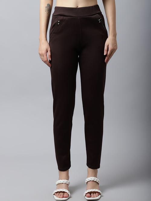mid rise solid cigarette pants trouser - 18529055 - Very Small Image - 1