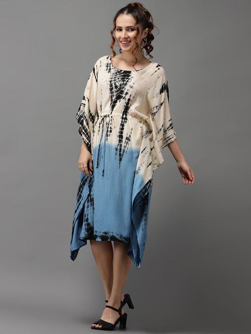 tie and dye fit & flare kaftan - 18530395 - Very Small Image - 1