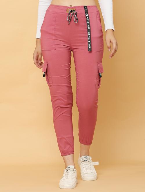 mid rise solid cargos trouser - 18531360 - Very Small Image - 1