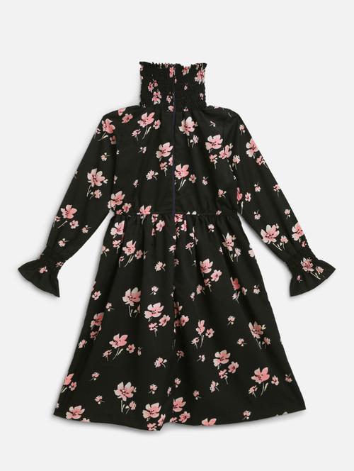 girls mock neck floral frock - 18531686 - Very Small Image - 1