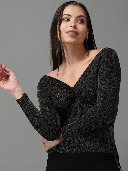 plunge v-neck solid top - 18532250 - Very Small Image - 1
