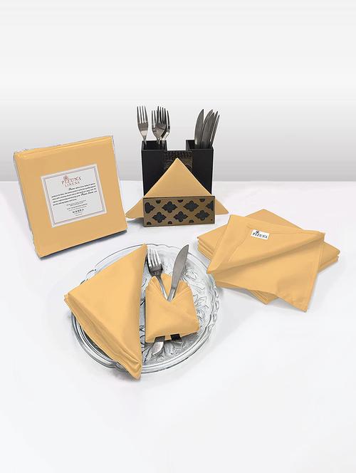 pizuna linens 100%cotton golden yellow small dinner napkins - 14 inch x 14 inch (set of 24), soft,premium, durable table napkins - 18532456 - Very Small Image - 1