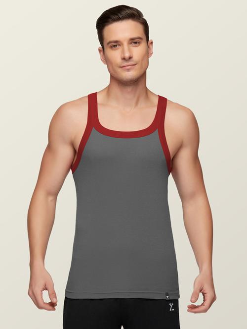 contrast detailed square neck solid vest - 18532471 - Very Small Image - 1