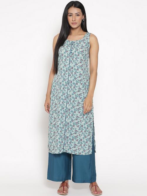 floral kurta palazzo set - 18532598 - Very Small Image - 1