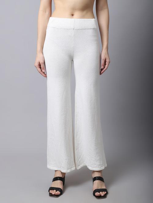 mid rise solid wide leg trouser - 18532638 - Very Small Image - 1