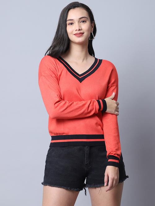 red wool blend pullover - 18532679 - Very Small Image - 1