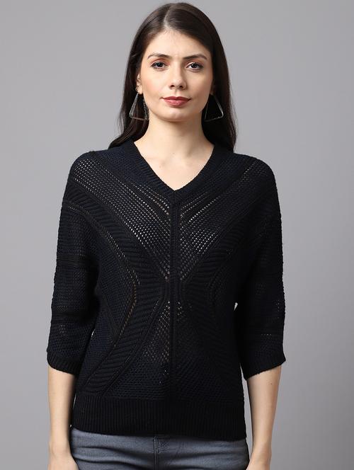 dark blue solid regular pullover - 18532683 - Very Small Image - 1