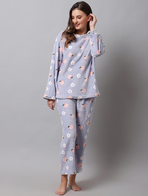 round neck printed nightwear pyjama set - 18532738 - Very Small Image - 1