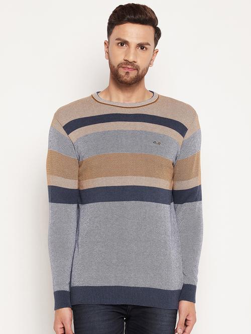 round neck striped pullover - 18532967 - Very Small Image - 1