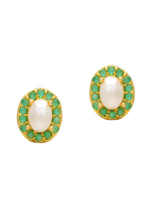 gold brass stud earring - 18534210 - Very Small Image - 1
