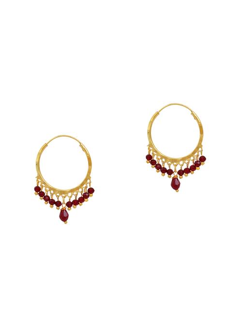 women golden hoop earring - 18534350 - Very Small Image - 1