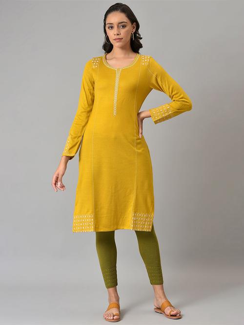 embroidered straight kurta - 18534994 - Very Small Image - 1