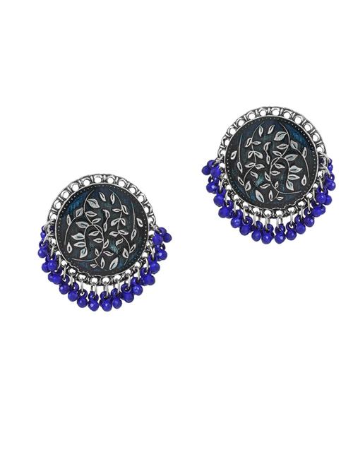 black silver plated earring - 18535436 - Very Small Image - 1