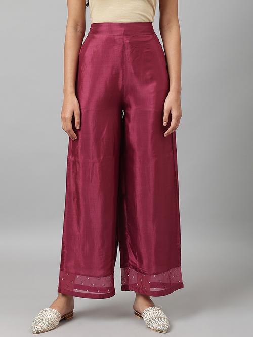 mid rise solid palazzo - 18535590 - Very Small Image - 1