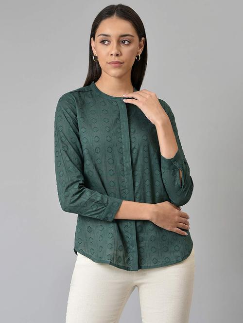 green printed regular shirt - 18535831 - Very Small Image - 1