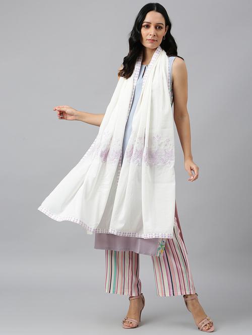 embroidered lace detailed dupatta - 18535841 - Very Small Image - 1