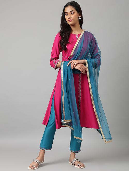 plain lace detailed dupatta - 18535846 - Very Small Image - 1