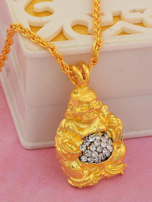yellow gold pleated pendant - 18536207 - Very Small Image - 1