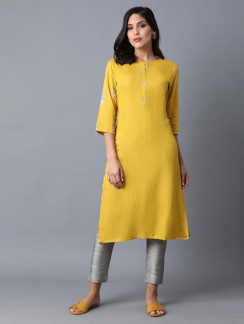women's straight kurta - 18536274 - Very Small Image - 1