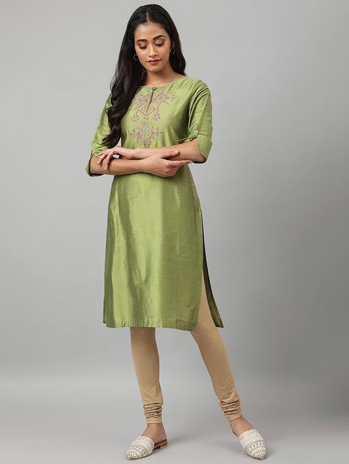 women's straight kurta - 18536301 - Very Small Image - 1