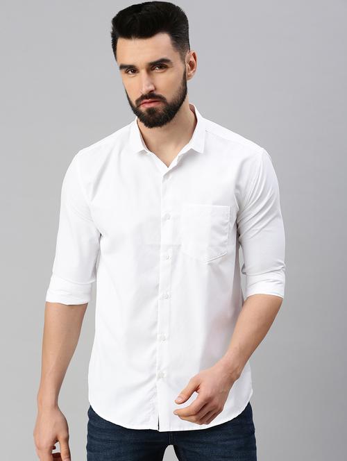 mens self design casual shirt - 18537392 - Very Small Image - 1