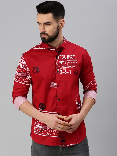 mens typography casual shirt - 18537506 - Very Small Image - 1