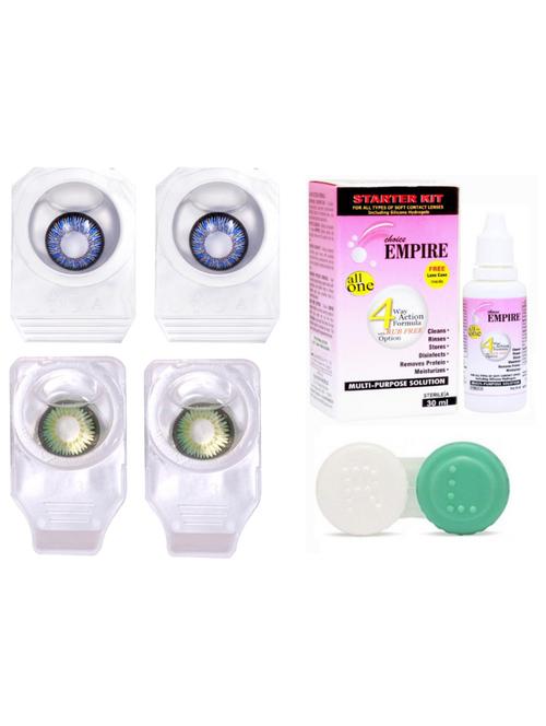 unisex set of 2 contact lenses with 30 ml solution and 1 case - 18538082 - Very Small Image - 1