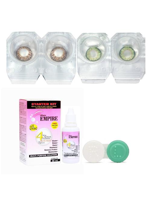 unisex set of 2 contact lenses with 30 ml solution and 1 case - 18538105 - Very Small Image - 1