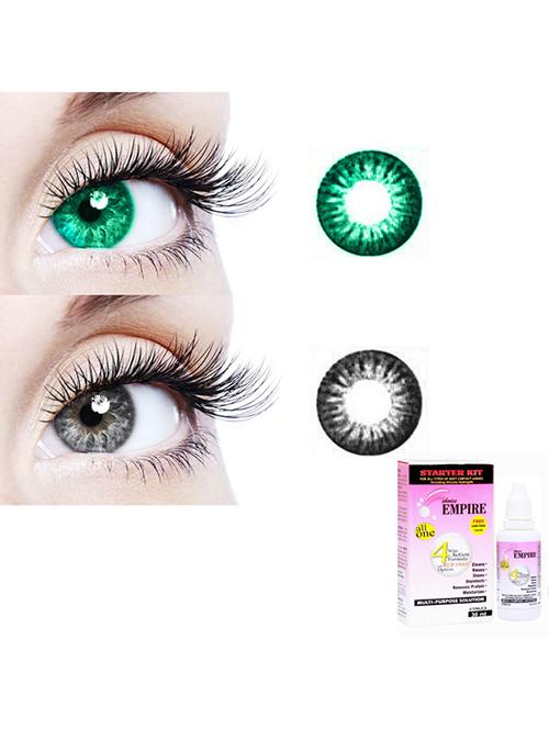 unisex set of 2 contact lenses with 30 ml solution - 18538171 - Very Small Image - 1