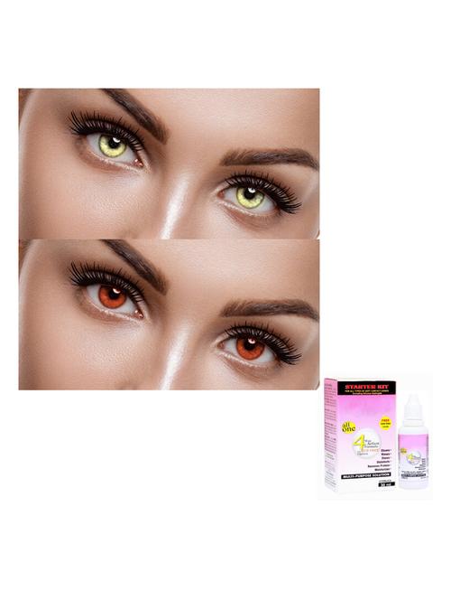 unisex pack of 2 contact lenses with 30 ml solution - 18538173 - Very Small Image - 1
