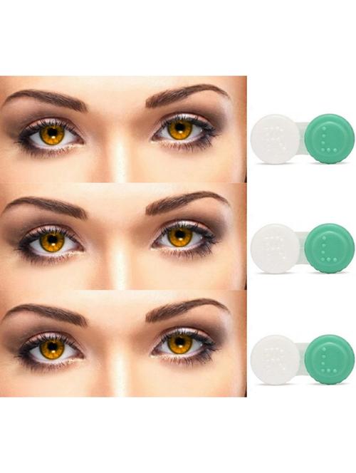 unisex set of 3 contact lenses with 3 case - 18538179 - Very Small Image - 1