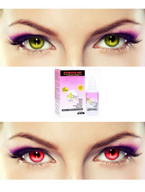 unisex pack of 2 contact lenses with 30 ml solution - 18538193 - Very Small Image - 1