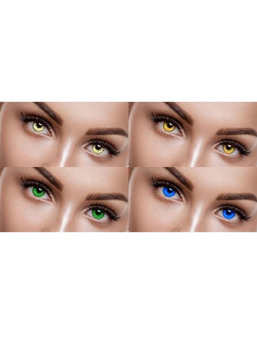 unisex 4 pair gold, hazel, green and light blue colored contact lens for eye men women - 18538211 - Very Small Image - 1